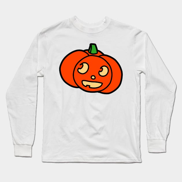 Cute Halloween Pumpkin Long Sleeve T-Shirt by saradaboru